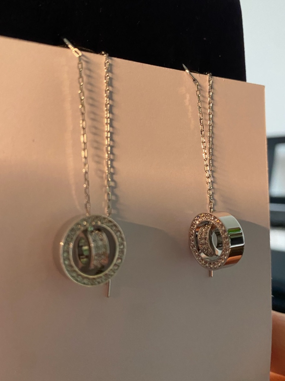 Swarovski Hollow rhodium plating long drop women's earrings 5636435 $150 - Picture 8 of 12